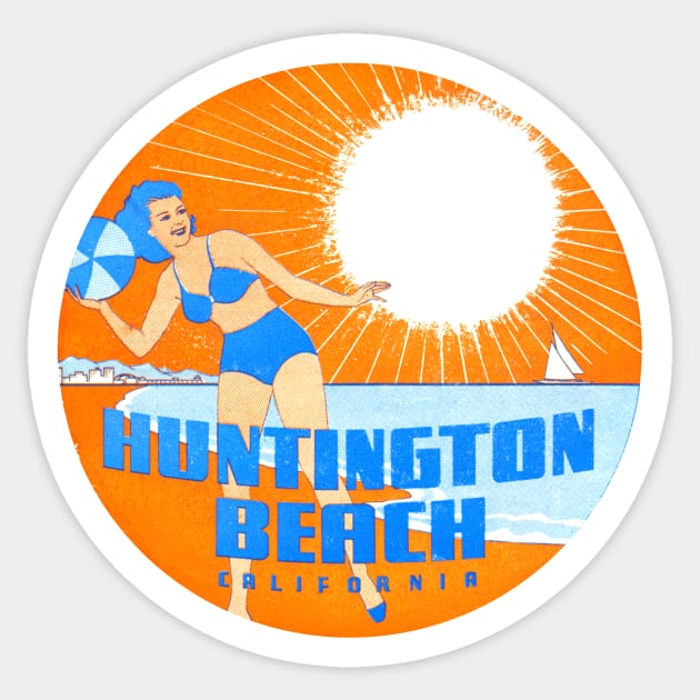 1947 Huntington Beach California Sticker by historicimage